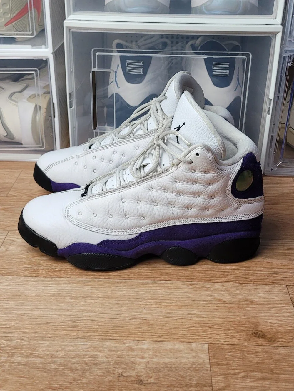 Jordan 13 Retro Mid Lakers Size 7y GS 884129-105 White Purple Youth Sneakers OG